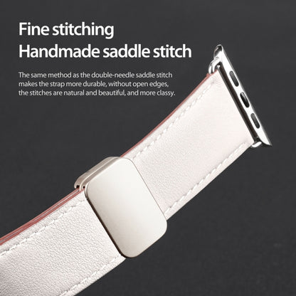 For Apple Watch Series 6 44mm DUX DUCIS YA Series Magnetic Buckle Genuine Leather Watch Band(White) - Watch Bands by DUX DUCIS | Online Shopping South Africa | PMC Jewellery | Buy Now Pay Later Mobicred