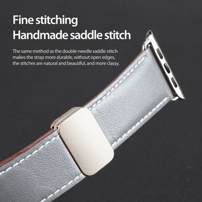 For Apple Watch Series 3 42mm DUX DUCIS YA Series Magnetic Buckle Genuine Leather Watch Band(Grey) - Watch Bands by DUX DUCIS | Online Shopping South Africa | PMC Jewellery | Buy Now Pay Later Mobicred