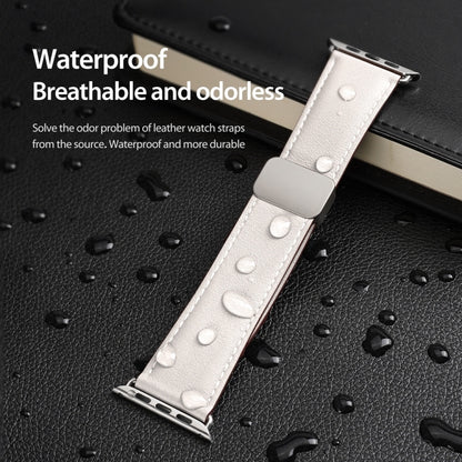 For Apple Watch Series 3 42mm DUX DUCIS YA Series Magnetic Buckle Genuine Leather Watch Band(White) - Watch Bands by DUX DUCIS | Online Shopping South Africa | PMC Jewellery | Buy Now Pay Later Mobicred