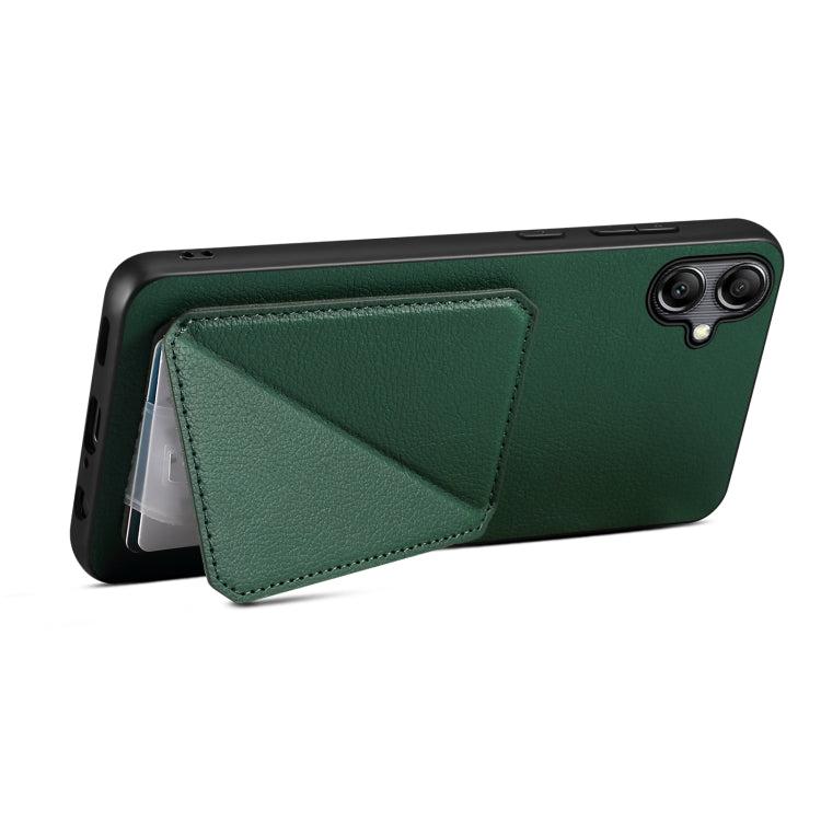 For Samsung Galaxy S24 5G Denior Imitation Calf Leather Back Phone Case with Holder(Green) - Galaxy S24 5G Cases by Denior | Online Shopping South Africa | PMC Jewellery | Buy Now Pay Later Mobicred