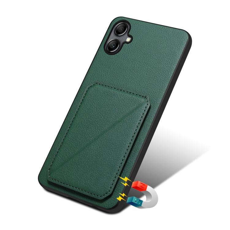 For Samsung Galaxy S24+ 5G Denior Imitation Calf Leather Back Phone Case with Holder(Green) - Galaxy S24+ 5G Cases by Denior | Online Shopping South Africa | PMC Jewellery | Buy Now Pay Later Mobicred