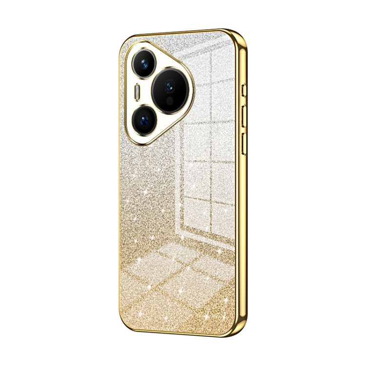 For Huawei Pura 70 Gradient Glitter Powder Electroplated Phone Case(Gold) - Huawei Cases by PMC Jewellery | Online Shopping South Africa | PMC Jewellery | Buy Now Pay Later Mobicred