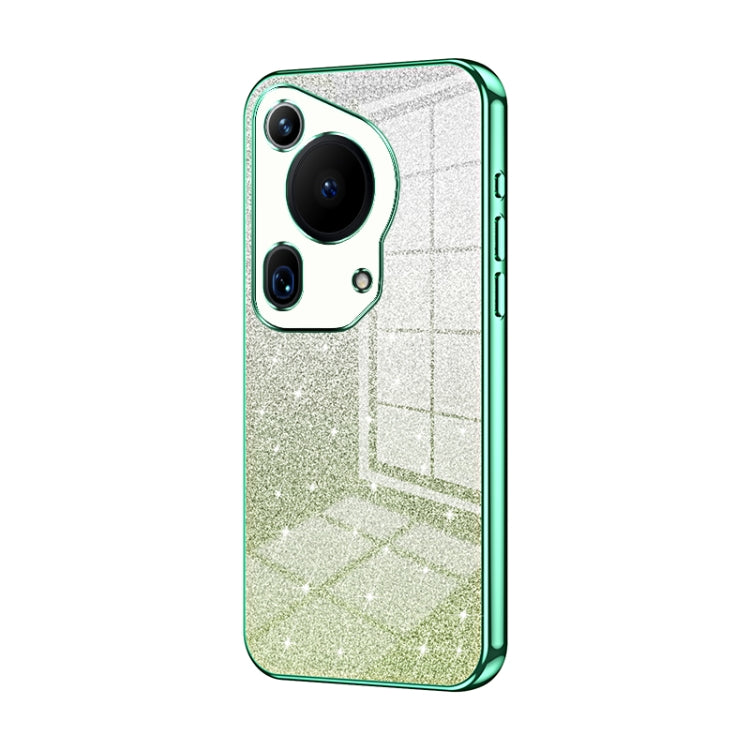 For Huawei Pura 70 Ultra Gradient Glitter Powder Electroplated Phone Case(Green) - Huawei Cases by PMC Jewellery | Online Shopping South Africa | PMC Jewellery | Buy Now Pay Later Mobicred