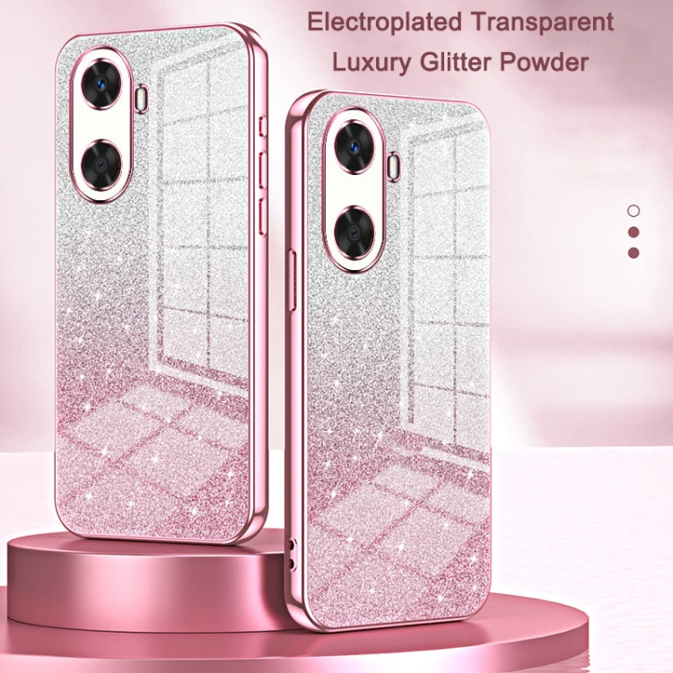 For Huawei Pura 70 Gradient Glitter Powder Electroplated Phone Case(Transparent) - Huawei Cases by PMC Jewellery | Online Shopping South Africa | PMC Jewellery | Buy Now Pay Later Mobicred