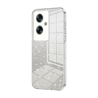 For OPPO A79 5G / A2 Gradient Glitter Powder Electroplated Phone Case(Transparent) - OPPO Cases by PMC Jewellery | Online Shopping South Africa | PMC Jewellery | Buy Now Pay Later Mobicred