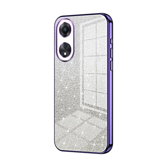 For OPPO A58 5G / A58x 5G Gradient Glitter Powder Electroplated Phone Case(Purple) - OPPO Cases by PMC Jewellery | Online Shopping South Africa | PMC Jewellery | Buy Now Pay Later Mobicred
