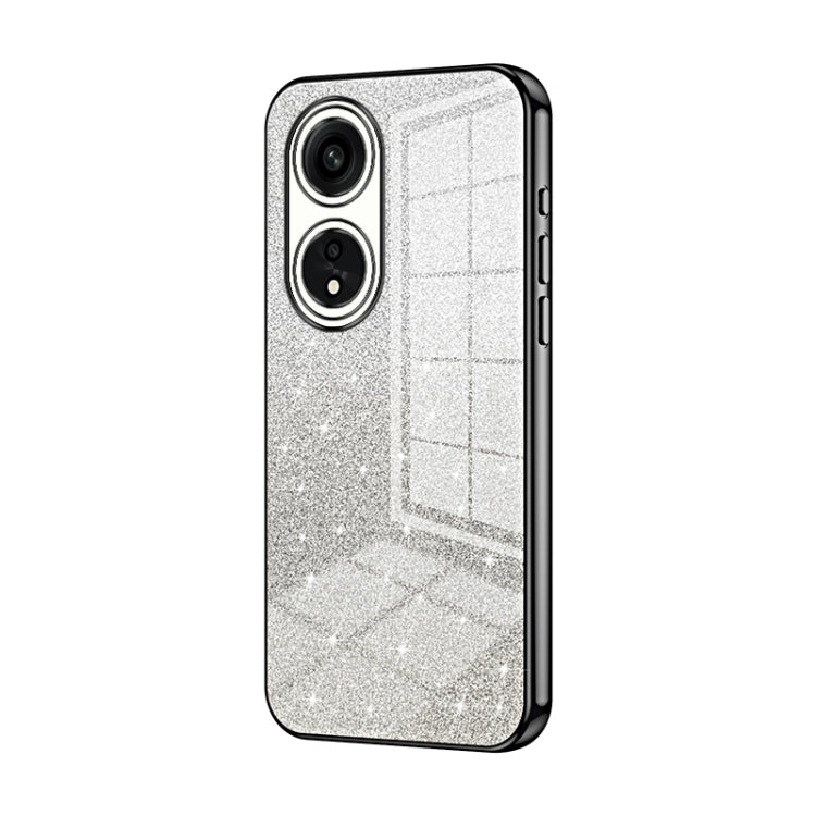 For OPPO A1 Pro Gradient Glitter Powder Electroplated Phone Case(Black) - OPPO Cases by PMC TechLife | Online Shopping South Africa | PMC TechLife | Buy Now Pay Later Mobicred