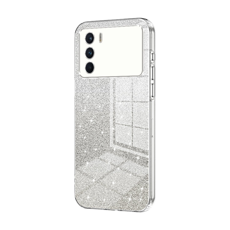 For OPPO K9 Pro Gradient Glitter Powder Electroplated Phone Case(Transparent) - OPPO Cases by PMC Jewellery | Online Shopping South Africa | PMC Jewellery | Buy Now Pay Later Mobicred