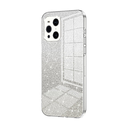 For OPPO Find X3 / Find X3 Pro Gradient Glitter Powder Electroplated Phone Case(Transparent) - OPPO Cases by PMC Jewellery | Online Shopping South Africa | PMC Jewellery | Buy Now Pay Later Mobicred