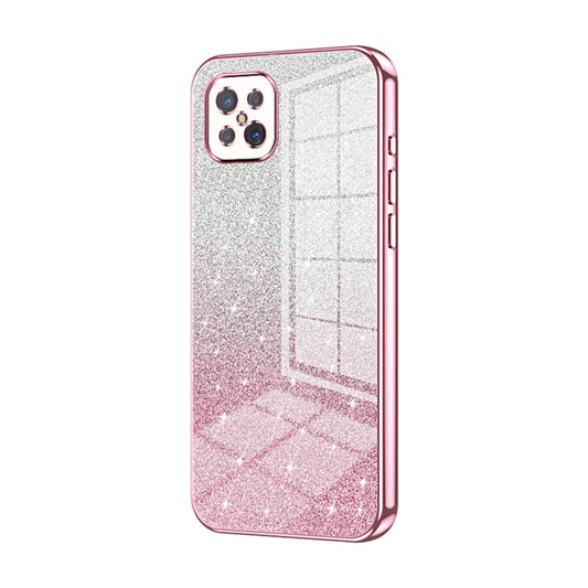 For OPPO A92s / Reno4 Z 5G Gradient Glitter Powder Electroplated Phone Case(Pink) - OPPO Cases by PMC Jewellery | Online Shopping South Africa | PMC Jewellery | Buy Now Pay Later Mobicred