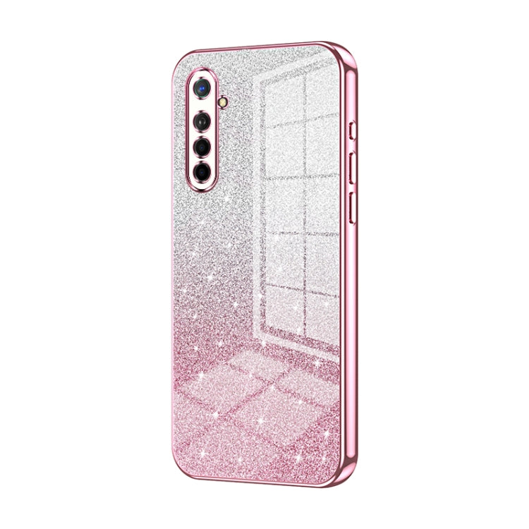 For OPPO K5 / Realme XT/XT 730G Gradient Glitter Powder Electroplated Phone Case(Pink) - OPPO Cases by PMC Jewellery | Online Shopping South Africa | PMC Jewellery | Buy Now Pay Later Mobicred