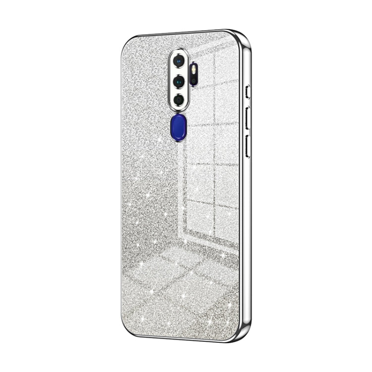 For OPPO A11x / A9 2020 Gradient Glitter Powder Electroplated Phone Case(Silver) - OPPO Cases by PMC Jewellery | Online Shopping South Africa | PMC Jewellery | Buy Now Pay Later Mobicred