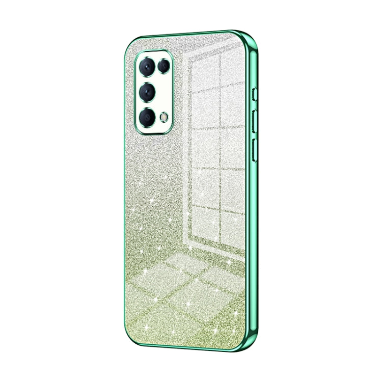 For OPPO Reno5 4G/5G / Reno5 K Gradient Glitter Powder Electroplated Phone Case(Green) - OPPO Cases by PMC Jewellery | Online Shopping South Africa | PMC Jewellery | Buy Now Pay Later Mobicred