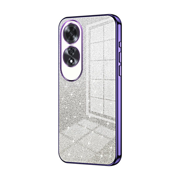 For OPPO A60 Gradient Glitter Powder Electroplated Phone Case(Purple) - OPPO Cases by PMC Jewellery | Online Shopping South Africa | PMC Jewellery | Buy Now Pay Later Mobicred