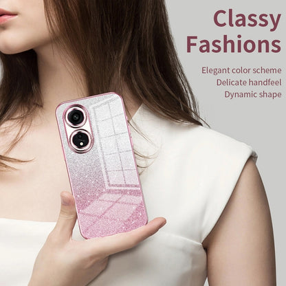 For OPPO Find X6 Gradient Glitter Powder Electroplated Phone Case(Transparent) - OPPO Cases by PMC Jewellery | Online Shopping South Africa | PMC Jewellery | Buy Now Pay Later Mobicred