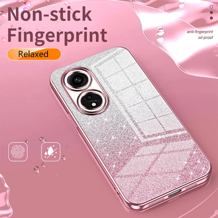 For OPPO A91 Gradient Glitter Powder Electroplated Phone Case(Silver) - OPPO Cases by PMC Jewellery | Online Shopping South Africa | PMC Jewellery | Buy Now Pay Later Mobicred