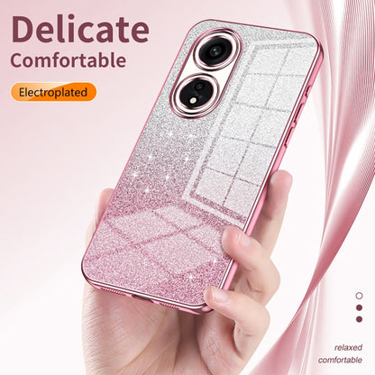 For OPPO A92s / Reno4 Z 5G Gradient Glitter Powder Electroplated Phone Case(Pink) - OPPO Cases by PMC Jewellery | Online Shopping South Africa | PMC Jewellery | Buy Now Pay Later Mobicred