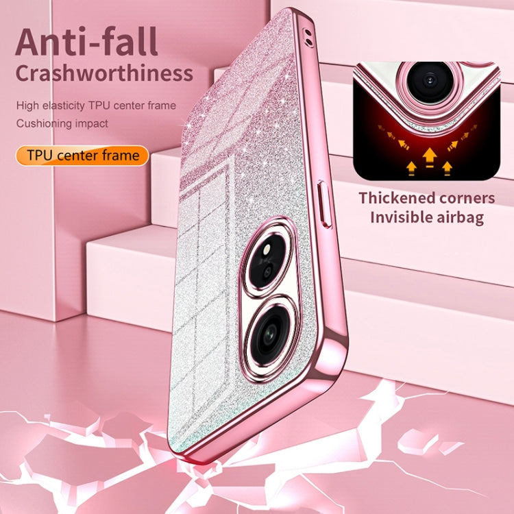 For OPPO Reno9 Pro+ Gradient Glitter Powder Electroplated Phone Case(Pink) - OPPO Cases by PMC TechLife | Online Shopping South Africa | PMC TechLife | Buy Now Pay Later Mobicred