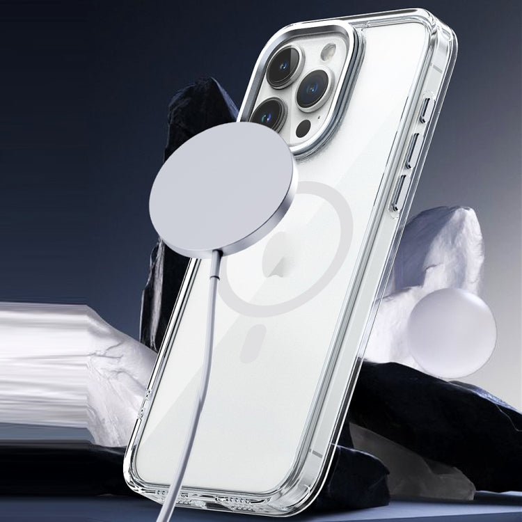 For iPhone 13 MagSafe Magnetic Clear Phone Case(Pink) - iPhone 13 Cases by PMC TechLife | Online Shopping South Africa | PMC TechLife