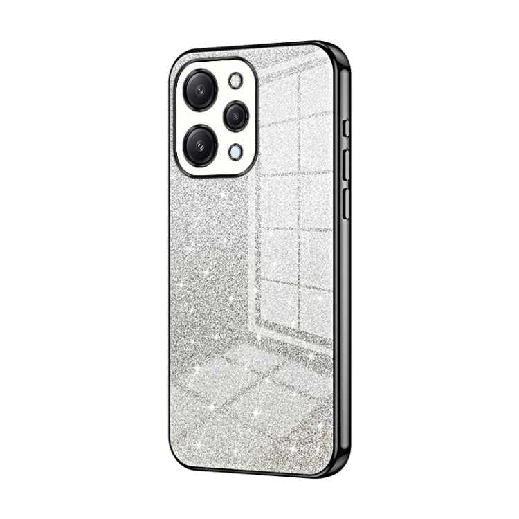 For Xiaomi Redmi 12 / Redmi Note 12R Gradient Glitter Powder Electroplated Phone Case(Black) - Xiaomi Cases by PMC TechLife | Online Shopping South Africa | PMC TechLife | Buy Now Pay Later Mobicred