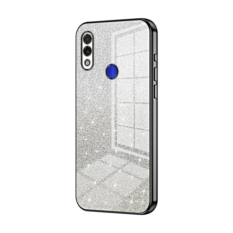 For Xiaomi Redmi Note 7 / Note 7 Pro Gradient Glitter Powder Electroplated Phone Case(Black) - Xiaomi Cases by PMC Jewellery | Online Shopping South Africa | PMC Jewellery | Buy Now Pay Later Mobicred