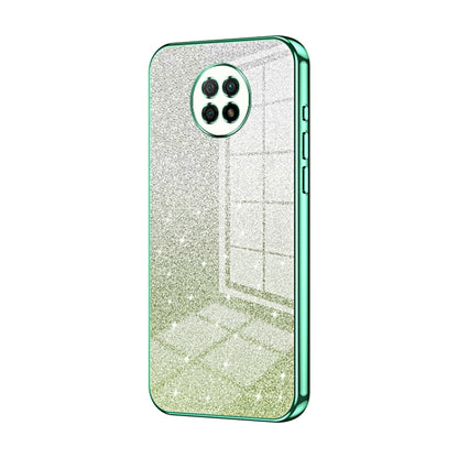 For Xiaomi Redmi Note 9 5G / Note 9T Gradient Glitter Powder Electroplated Phone Case(Green) - Xiaomi Cases by PMC Jewellery | Online Shopping South Africa | PMC Jewellery | Buy Now Pay Later Mobicred