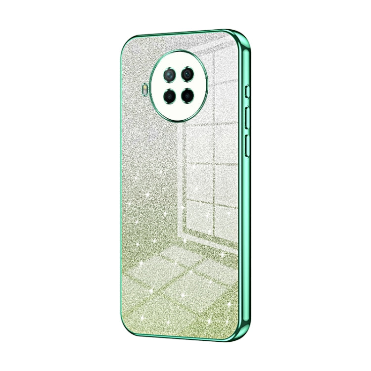 For Xiaomi Redmi Note 9 Pro 5G/Mi 10T Lite Gradient Glitter Powder Electroplated Phone Case(Green) - Xiaomi Cases by PMC Jewellery | Online Shopping South Africa | PMC Jewellery | Buy Now Pay Later Mobicred