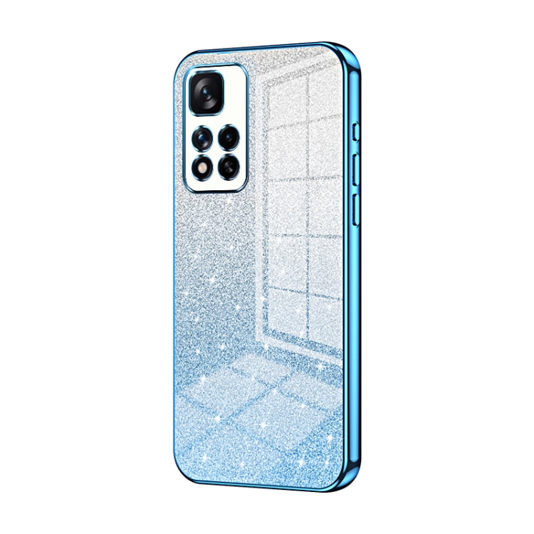 For Xiaomi Redmi Note 11 Pro+ 5G Gradient Glitter Powder Electroplated Phone Case(Blue) - Xiaomi Cases by PMC Jewellery | Online Shopping South Africa | PMC Jewellery | Buy Now Pay Later Mobicred