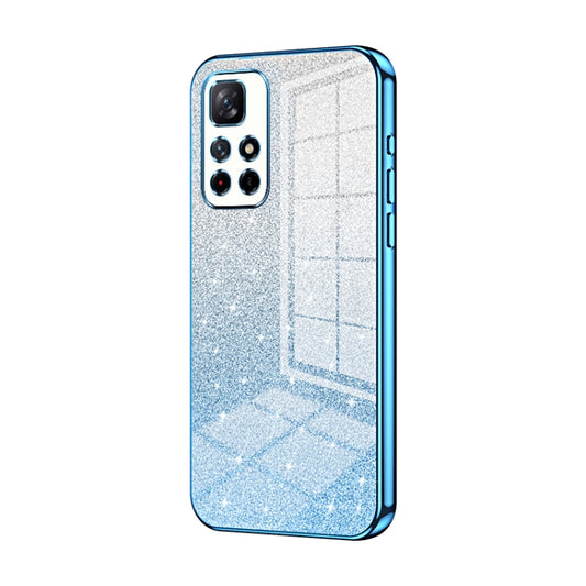 For Xiaomi Redmi Note 11T 5G/Note 11S 5G Gradient Glitter Powder Electroplated Phone Case(Blue) - Xiaomi Cases by PMC Jewellery | Online Shopping South Africa | PMC Jewellery | Buy Now Pay Later Mobicred