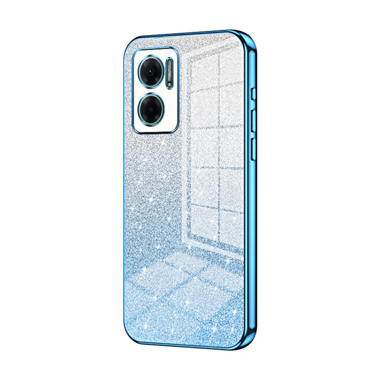 For Xiaomi Redmi Note 11E / Redmi 10 5G Gradient Glitter Powder Electroplated Phone Case(Blue) - Xiaomi Cases by PMC Jewellery | Online Shopping South Africa | PMC Jewellery | Buy Now Pay Later Mobicred