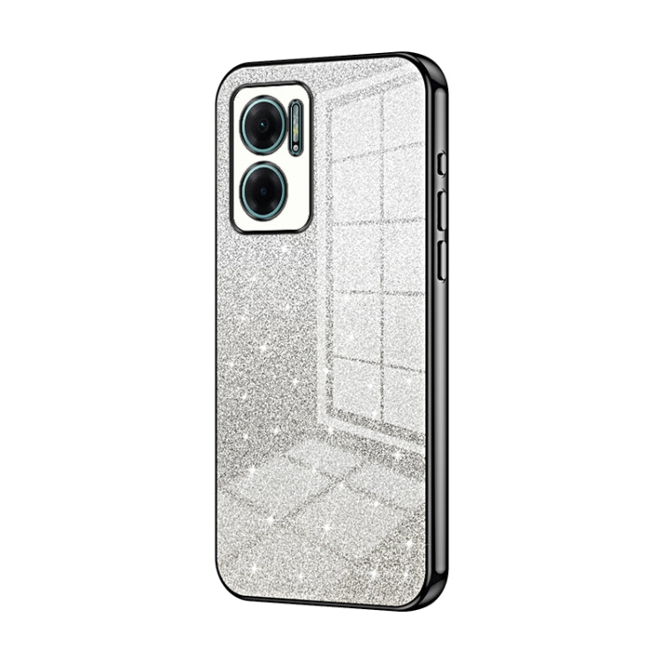 For Xiaomi Redmi Note 11E / Redmi 10 5G Gradient Glitter Powder Electroplated Phone Case(Black) - Xiaomi Cases by PMC TechLife | Online Shopping South Africa | PMC TechLife | Buy Now Pay Later Mobicred
