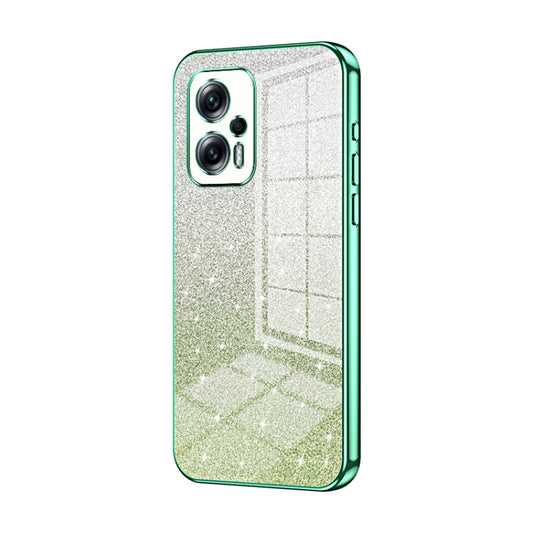 For Xiaomi Redmi Note 11T Pro/Poco X4 GT Gradient Glitter Powder Electroplated Phone Case(Green) - Xiaomi Cases by PMC Jewellery | Online Shopping South Africa | PMC Jewellery | Buy Now Pay Later Mobicred