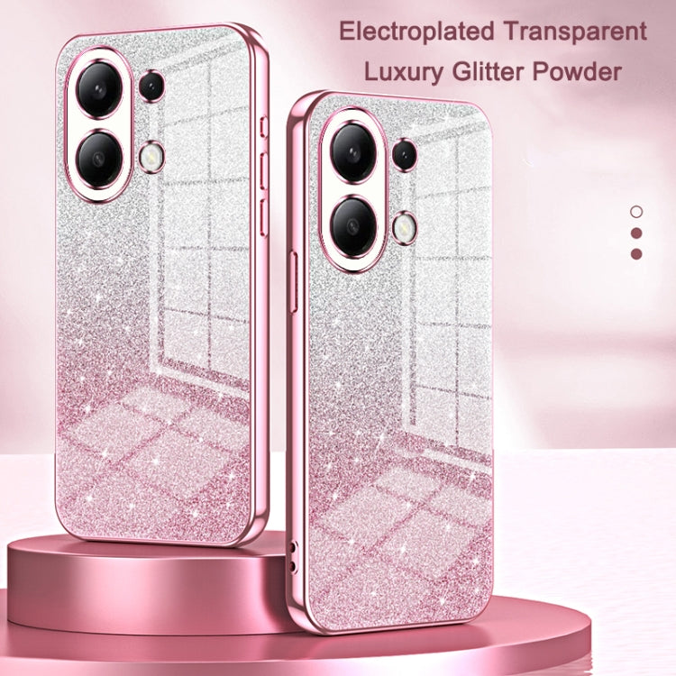 For Xiaomi Redmi Note 9 4G Gradient Glitter Powder Electroplated Phone Case(Gold) - Xiaomi Cases by PMC TechLife | Online Shopping South Africa | PMC TechLife | Buy Now Pay Later Mobicred