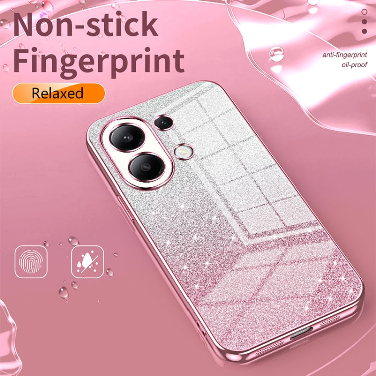 For Xiaomi Redmi Note 13 4G Gradient Glitter Powder Electroplated Phone Case(Transparent) - Note 13 Cases by PMC Jewellery | Online Shopping South Africa | PMC Jewellery | Buy Now Pay Later Mobicred