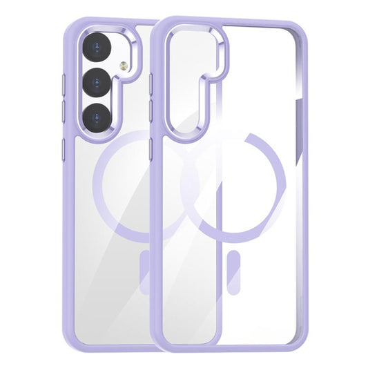 For Samsung Galaxy S25 5G MagSafe Anti-fingerprint Highly Transparent PC Phone Case(Purple) - Galaxy S25 5G Cases by PMC Jewellery | Online Shopping South Africa | PMC Jewellery | Buy Now Pay Later Mobicred