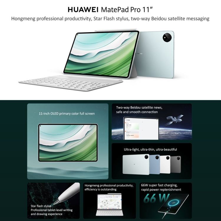 HUAWEI MatePad Pro 11 inch 2024 WiFi, 12GB+512GB, HarmonyOS 4 Bidirectional Beidou Satellite Communication, Not Support Google Play(White) - Huawei by Huawei | Online Shopping South Africa | PMC Jewellery