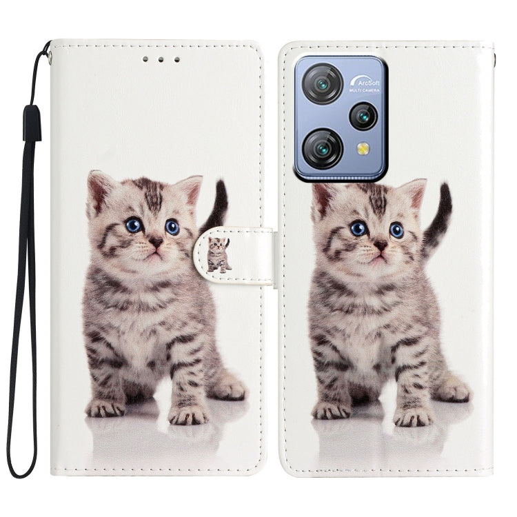 For Blackview A53 Pro Colored Drawing Leather Phone Case(Little Tabby Cat) - More Brand by PMC TechLife | Online Shopping South Africa | PMC TechLife | Buy Now Pay Later Mobicred