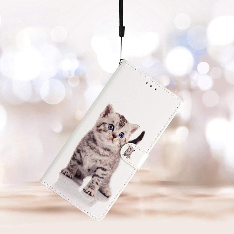 For Blackview A53 Pro Colored Drawing Leather Phone Case(Little Tabby Cat) - More Brand by PMC TechLife | Online Shopping South Africa | PMC TechLife | Buy Now Pay Later Mobicred