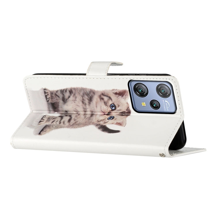 For Blackview A53 Pro Colored Drawing Leather Phone Case(Little Tabby Cat) - More Brand by PMC TechLife | Online Shopping South Africa | PMC TechLife | Buy Now Pay Later Mobicred