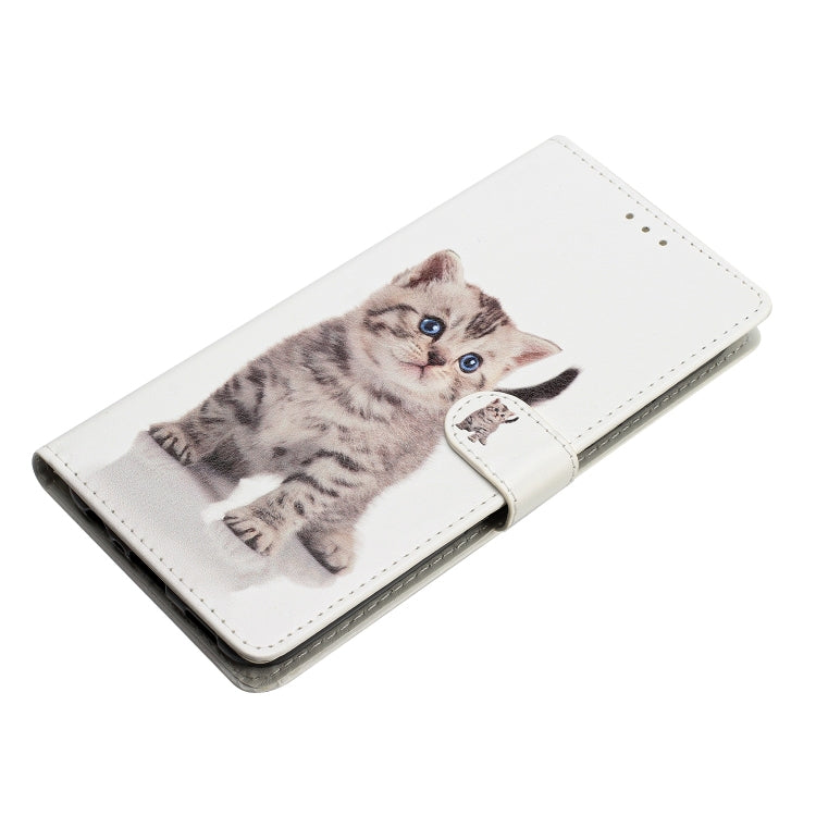 For Blackview A53 Pro Colored Drawing Leather Phone Case(Little Tabby Cat) - More Brand by PMC TechLife | Online Shopping South Africa | PMC TechLife | Buy Now Pay Later Mobicred
