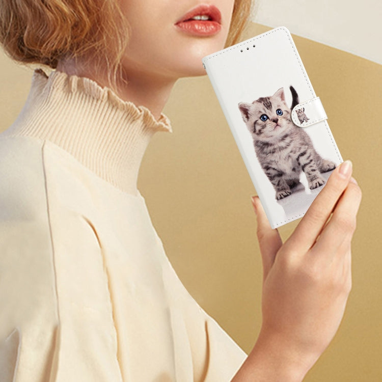 For Blackview A55 Pro Colored Drawing Leather Phone Case(Little Tabby Cat) - More Brand by PMC Jewellery | Online Shopping South Africa | PMC Jewellery | Buy Now Pay Later Mobicred