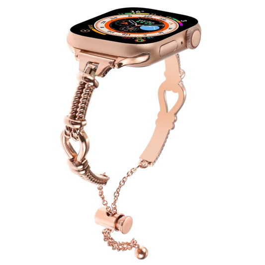 For Apple Watch Series 8 41mm Twist Metal Bracelet Chain Watch Band(Rose Gold) - Watch Bands by PMC Jewellery | Online Shopping South Africa | PMC Jewellery