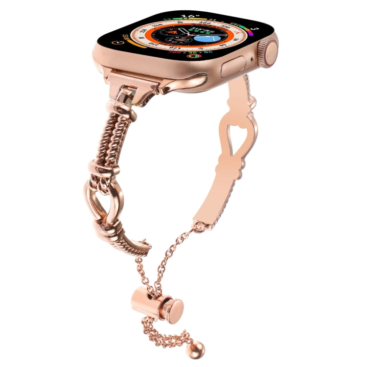 For Apple Watch SE 2022 40mm Twist Metal Bracelet Chain Watch Band(Rose Gold) - Watch Bands by PMC Jewellery | Online Shopping South Africa | PMC Jewellery