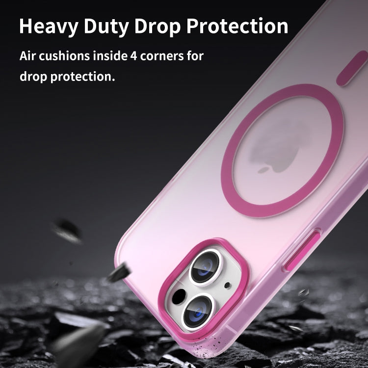 For iPhone 14 MagSafe Frosted Translucent TPU + PC Full Coverage Phone Case(Pink) - iPhone 14 Cases by PMC Jewellery | Online Shopping South Africa | PMC Jewellery