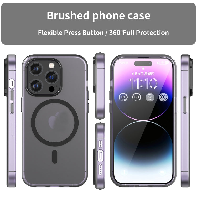 For iPhone 15 Pro MagSafe Frosted Translucent TPU + PC Full Coverage Phone Case(Black) - iPhone 15 Pro Cases by PMC Jewellery | Online Shopping South Africa | PMC Jewellery