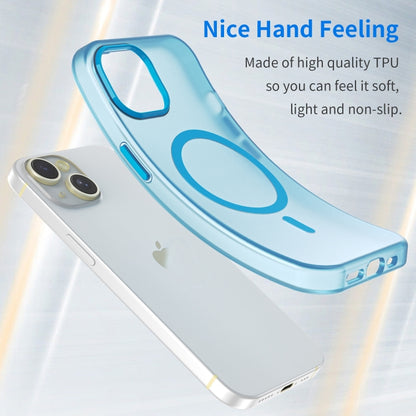 For iPhone 16 Plus MagSafe Frosted Translucent TPU + PC Full Coverage Phone Case(Blue) - iPhone 16 Plus Cases by PMC Jewellery | Online Shopping South Africa | PMC Jewellery | Buy Now Pay Later Mobicred