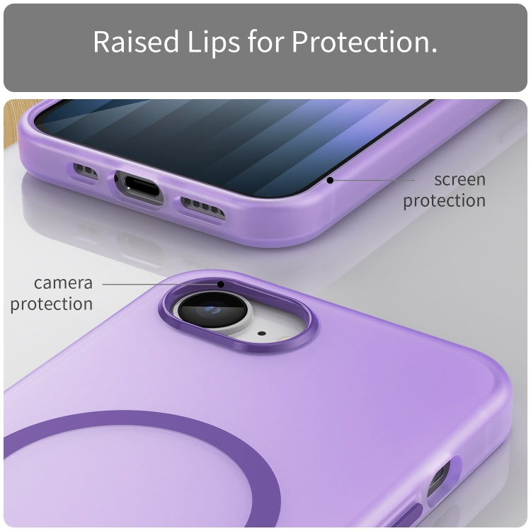 For iPhone 16e MagSafe Frosted Translucent TPU + PC Full Coverage Phone Case(Dark Purple) - free shipping - PMC TechLife - Order now!