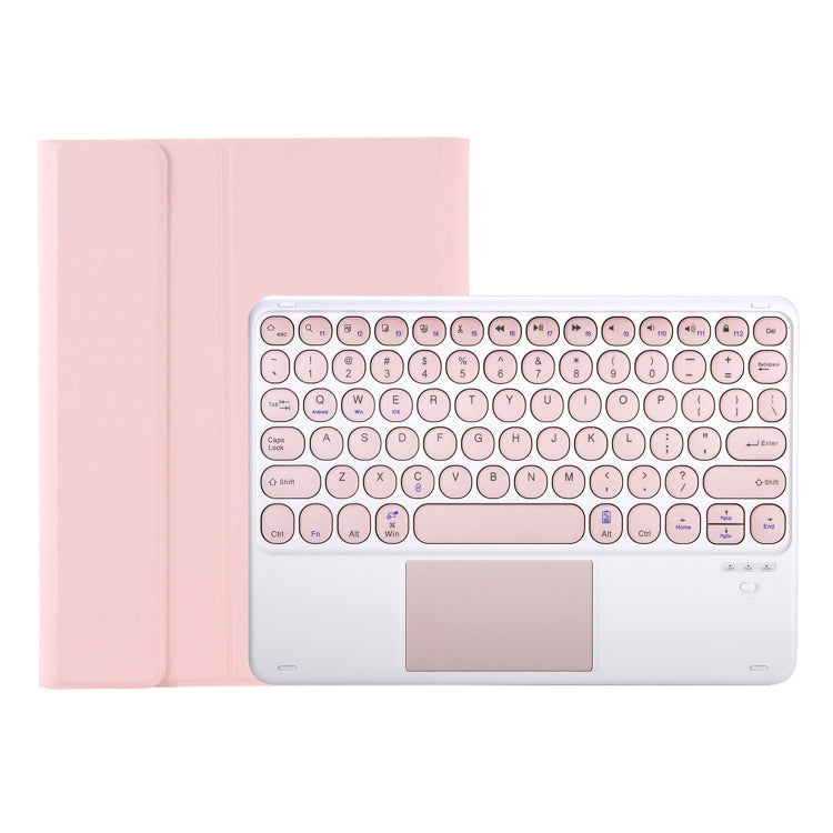 For Samsung Galaxy Tab S9 FE Candy Color TPU Round Keycap Touch Bluetooth Keyboard Leather Case(Pink) - Samsung Keyboard by PMC Jewellery | Online Shopping South Africa | PMC Jewellery