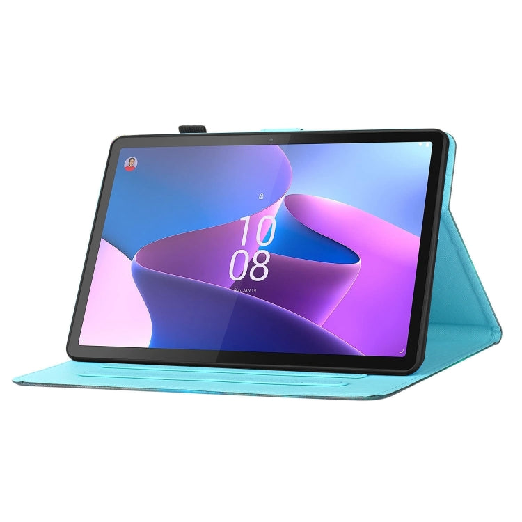 For Lenovo Tab P12 2023 / TB370FU Coloured Drawing Stitching Smart Leather Tablet Case(Blue Marble) - free shipping - PMC TechLife - Order now!