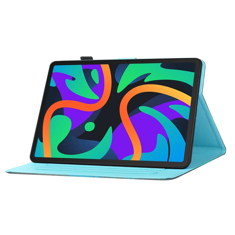 For Lenovo Tab M11/ Xiaoxin Pad 11 2024 Coloured Drawing Stitching Smart Leather Tablet Case(Blue White Cat) - free shipping - PMC Jewellery - Order now!